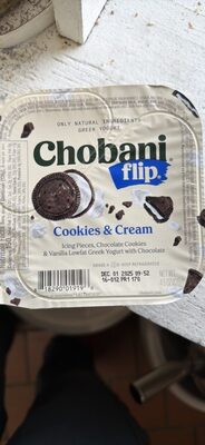 Cookies & Cream Vanilla Chocolate Chip Low-Fat Greek Yogurt With Chocolate Cookies & Creamy Icing Pieces, Cookies & Cream