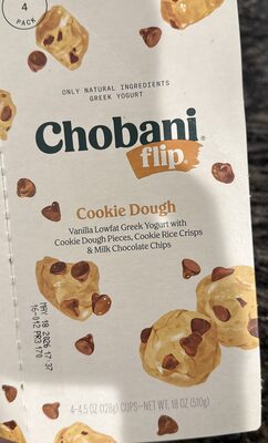 Cookie Dough Vanilla Low-Fat Greek Yogurt With Cookie Dough Pieces, Cookie Rice Crisps & Milk Chocolate Chips, Cookie Dough
