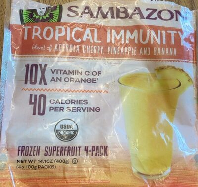 Tropical Immunity Blend Of Acerola Cherry, Pineapple And Banana, Acerola Cherry, Pineapple And Banana