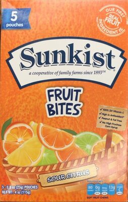 Sour Citrus Fruit Bites, Lime; Orange; Lemon; Tangerine