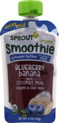 Blueberry Banana With Coconut Milk Veggies & Flax Seed Smoothie, Blueberry Banana
