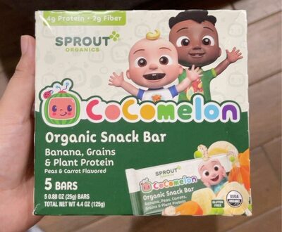 Peas And Carrot Flavored Organic Snack Bars, Banana; Grains; Peas; Carrots