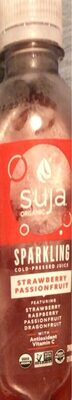 Strawberry Passionfruit Sparkling Cold-Pressed Fruit Juice Drink, Strawberry Passionfruit