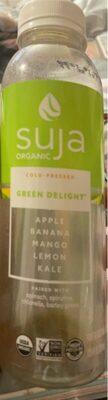 Green Delight Apple, Banana, Mango, Lemon, Kale Organic Cold-Pressed Fruit & Vegetable Juice Smoothie, Green Delight