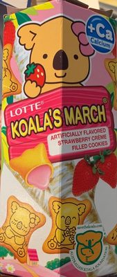 Lotte, Koala's March Creme Cookies, Strawberry, Strawberry
