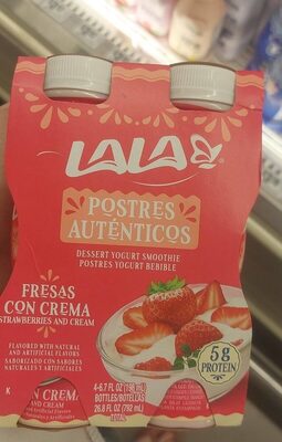 Strawberries And Cream Dessert Yogurt Smoothie, Strawberries And Cream