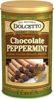 Cream Filled Rolled Wafers, Chocolate Peppermint