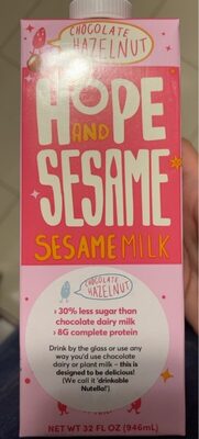 Chocolate Hazelnut Sesamemilk, Chocolate Hazelnut