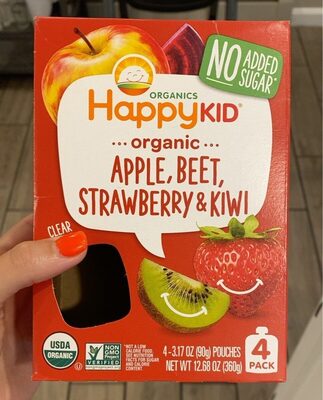 Apple, Beet, Strawberry & Kiwi Organic Blended Fruit & Veggie Snack, Apple, Beet, Strawberry & Kiwi