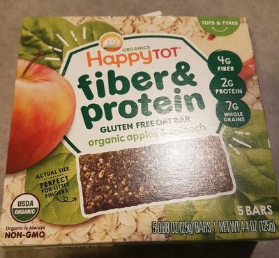 Apples & Spinach Fiber & Protein Organic Gluten Free Oat Bars, Apples & Spinach