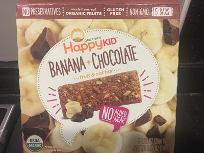 Banana & Chocolate Organic Gluten-Free Fruit & Oat Bar, Banana & Chocolate