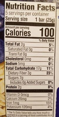 Organic Blueberries & Oatmeal Super Foods Gluten Free Bar, Organic Blueberries & Oatmeal