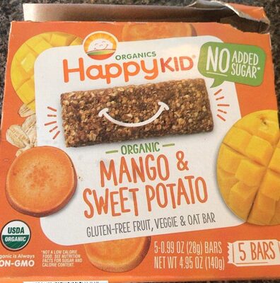Organic Mango & Sweet Potato Gluten-Free Fruit, Veggie & Oat Bar, Mango & Sweet Potato