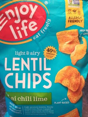 Thai Chili Lime 40% Less Fat Light & Airy Lentil Chips, Thai Chili Lime