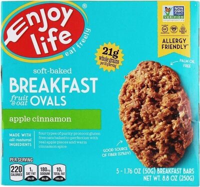 Apple Cinnamon Soft Baked Fruit & Oat Breakfast Ovals Bars, Apple Cinnamon