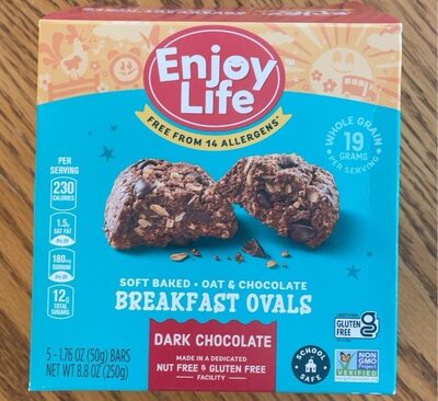 Dark Chocolate Breakfast Ovals Bars, Dark Chocolate
