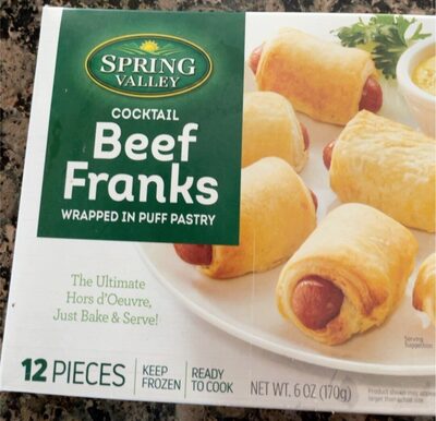 Beef Franks Cocktail Wrapped In Puff Pastry, Beef Franks