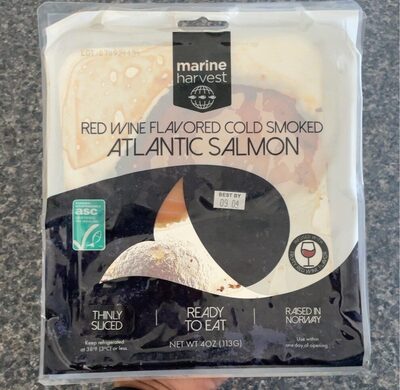 Red Wine Flavored Cold Smoked Norwegian Atlantic Salmon, Red Wine