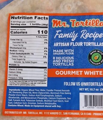 Gourmet White Healthy Flour Tortillas, Gourmet White