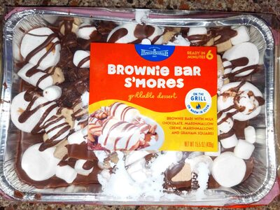 S'Mores Brownie Bars With Milk Chocolate, Marshmallow Creme, Marshmallows And Graham Squares, S'Mores