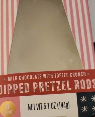 Milk Chocolate With Toffee Crunch Dipped Pretzel Rods, Milk Chocolate With Toffee Crunch