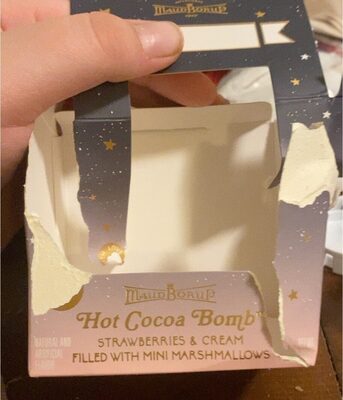 Strawberries & Cream Chocolate Flavor Filled With Mini Marshmallows Hot Cocoa Bomb, Strawberries & Cream Chocolate