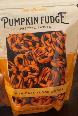 Pumpkin Fudge Pretzel Twists With Dark Fudge Drizzle, Pumpkin Fudge