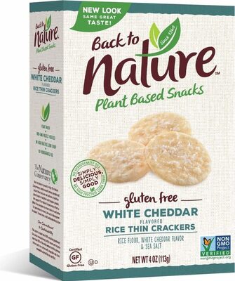 White Cheddar Gluten Free Rice Thin Crackers, White Cheddar