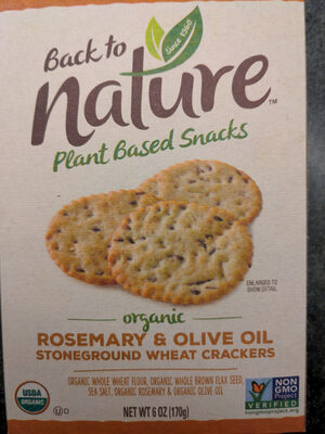 Rosemary & Olive Oil Organic Stoneground Wheat Crackers, Rosemary & Olive Oil