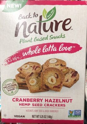 Cranberry Hazelnut Whole Lotta Love Hemp Seed Crackers, Cranberry Hazelnut