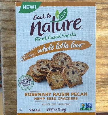 Rosemary Raisin Pecan Hemp Seed Crackers, Rosemary Raisin Pecan
