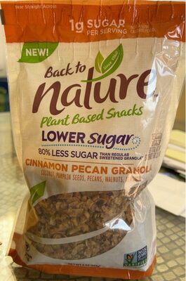 Cinnamon Pecan Granola Coconut, Pumpkin Seeds, Pecans, Walnuts, Almonds Plant Based Snacks, Cinnamon Pecan Granola