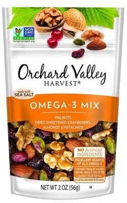 Omega-3 Walnuts, Dried Sweetened Cranberries, Almonds & Pistachios Mix, Omega-3