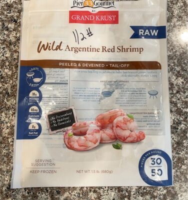 Peeled & Deveined Tail-Off Wild Argentine Red Raw Shrimp
