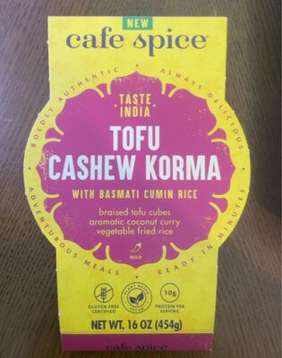 Tofu Cashew Korma With Basmati Cumin Rice, Tofu Cashew Korma