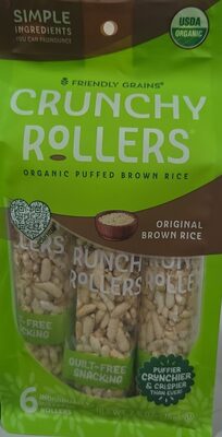 Original Brown Rice Organic Puffed Rice Rollers, Original Brown Rice