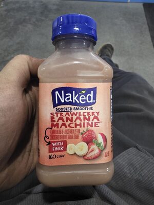 Naked Pure Fruit Strawberry Banana Juice Smoothie 10 Fluid Ounce Plastic Bottle