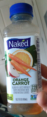 Naked Veggies Orange Carrot Juice 15.2 Fluid Ounce Plastic Bottle