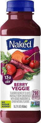 Naked Veggies Berry Veggie Juice Smoothie 15.2 Fluid Ounce Plastic Bottle.