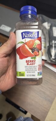 Naked Pure Fruit Berry Blast Juice Smoothie 15.2 Fluid Ounce Plastic Bottle