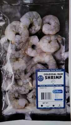 Peeled, Deveined, Tail On Colossal Raw Shrimp