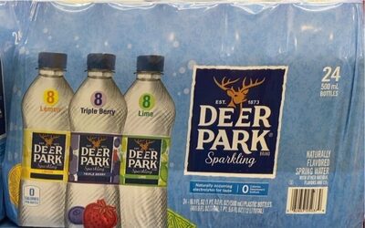 Sparkling 100% Natural Spring Water, Zesty Lime, Lively Lemon, Triple Berry