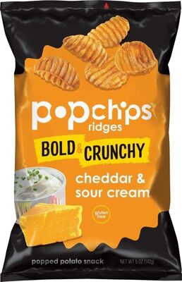 Cheddar & Sour Cream Bold & Crunchy Ridges Popped Potato Snack, Cheddar & Sour Cream