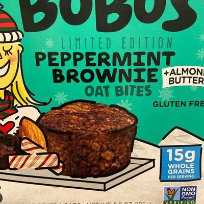 Peppermint Brownie + Almond Butter Oat Bites, Peppermint Brownie + Almond Butter