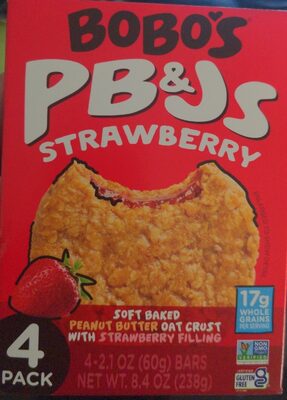 Pb&Js Strawberry Soft Baked Peanut Butter Oat Crust With Strawberry Filling Bars, Pb&Js Strawberry