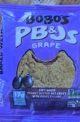 Pb&Js Grape Soft Baked Peanut Butter Oat Crust With Grape Filling Bar, Pb&Js Grape
