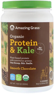 Organic Protein 20 G & Kale Whole-Food Nutrition Shake, Smooth Chocolate, Smooth Chocolate