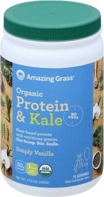 Simply Vanilla Organic Protein & Kale Whole Food Nutrition Shake, Simply Vanilla