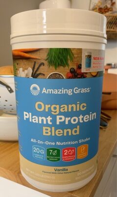 Vanilla Flavored Organic Plant Protein Blend All-In-One Nutrition Shake, Vanilla