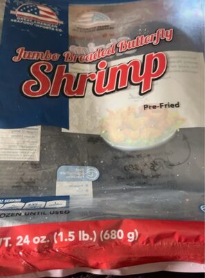 Jumbo Breaded Pre-Fried Butterfly Shrimp, Breaded